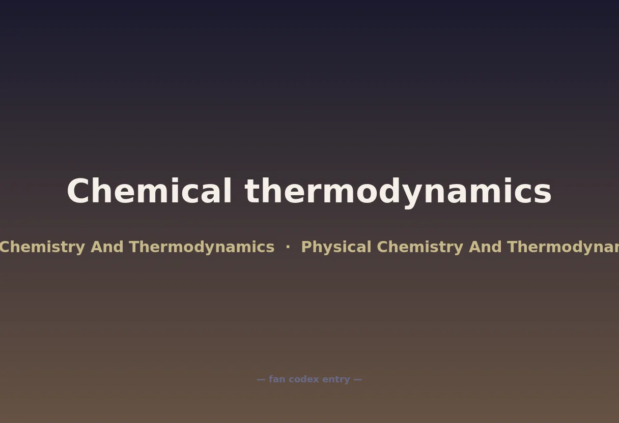 Chemical thermodynamics