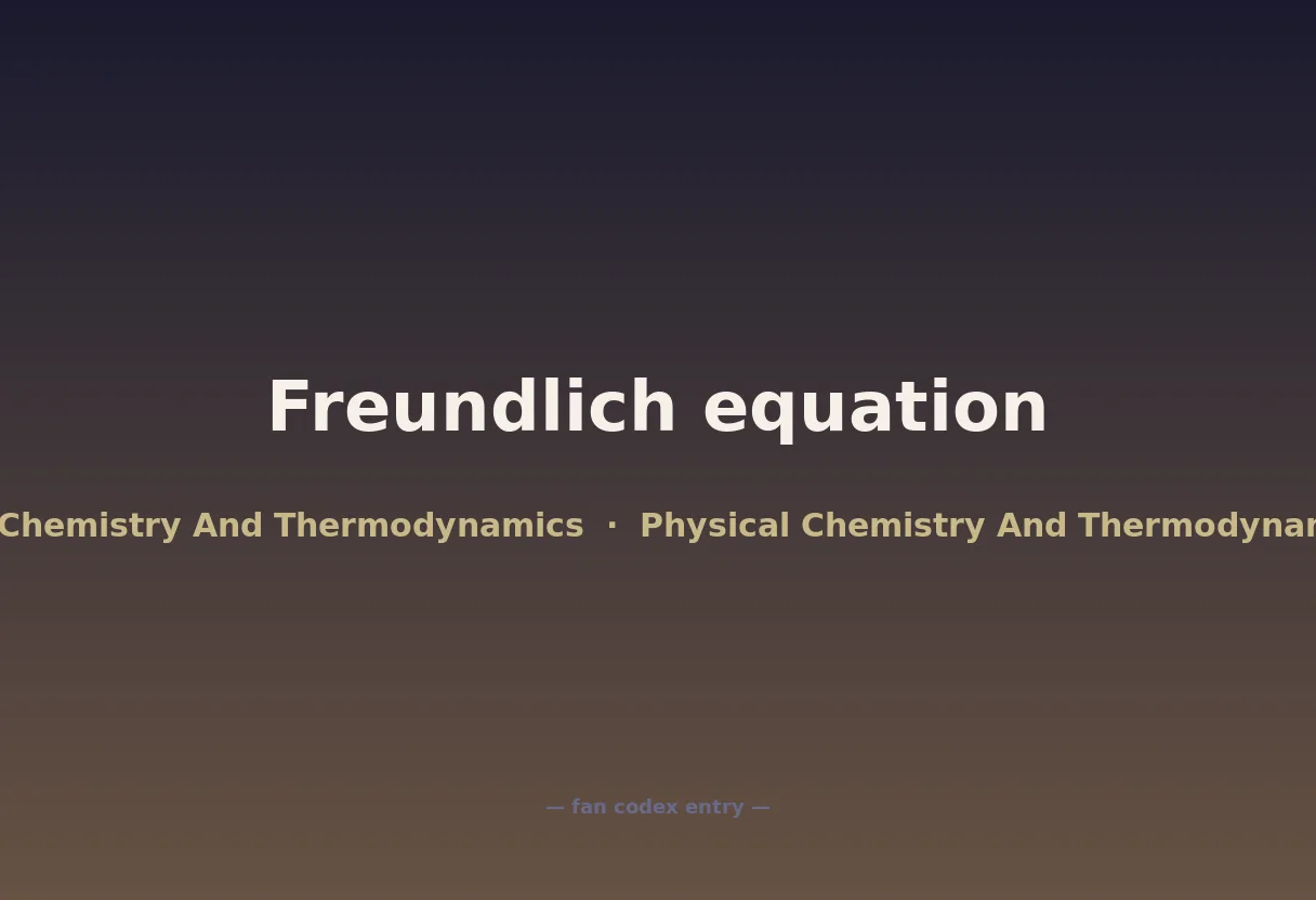 Freundlich equation